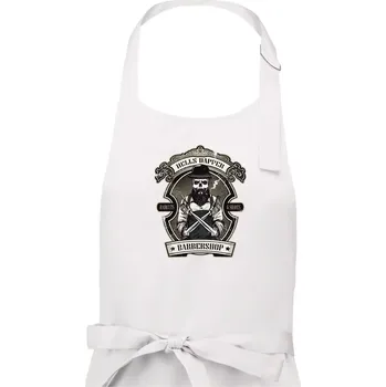 Kuchyňská zástěra Barbershop nůžky - Dámská zástěra na vaření - Univerzální velikost ( Bílá )