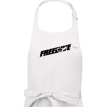 Kuchyňská zástěra Freedive - nápis s potápěčem - Pánská zástěra na vaření - Univerzální velikost ( Bílá )