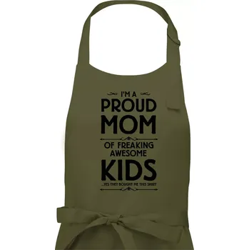 Kuchyňská zástěra Proud MOM - KIDS - Dámská zástěra na vaření - Univerzální velikost ( Khaki )