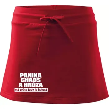 Dámská sukně Panika, chaos a hrůza - Sportovní sukně - two in one - M ( Červená )