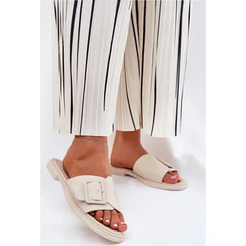 Dámské pantofle Pantofle Step in style z přírodní kůže - plochý podpatek, 36 i240_211959_2:36