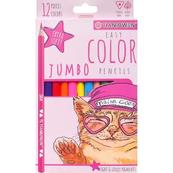 Kresba Trojhranné pastelky JUMBO - 12 ks - PK2-34