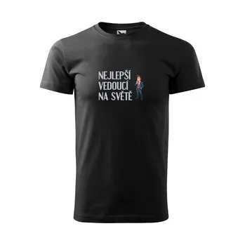 Pánské tričko Tričko s potiskem Nejlepší vedoucí na světě: černé 4XL (cs, Sablio)
