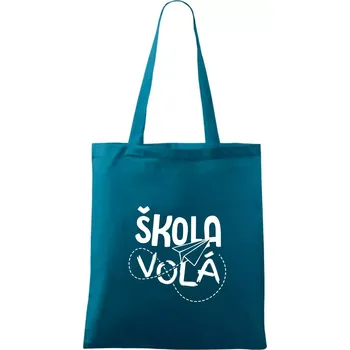 Škola volá - Taška bavlněná - 42 x 38 cm ( Petrolejová )