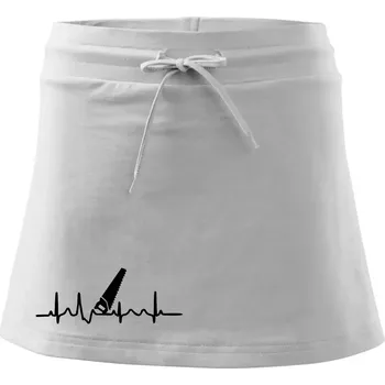 Dámská sukně Ekg ruční pila - Sportovní sukně - two in one - L ( Bílá )