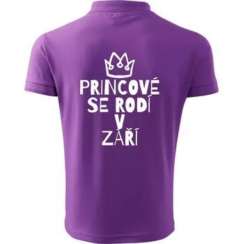 Pánská košile Princové se rodí v září - Polokošile pánská Pique Polo 203 - M ( Fialová )