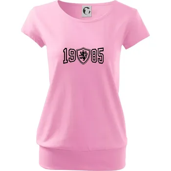 Dámské tričko Narozeninový motiv - znak - 1985 - Volné triko city - S ( Růžová )