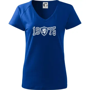 Dámské tričko Narozeninový motiv - znak - 1975 - Tričko dámské Dream - 3XL ( Královská modrá )