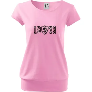 Dámské tričko Narozeninový motiv - znak - 1973 - Volné triko city - S ( Růžová )