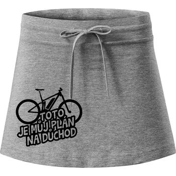 Dámská sukně Ebike plán na důchod - Sportovní sukně - two in one - XS ( Tmavě šedý melír )