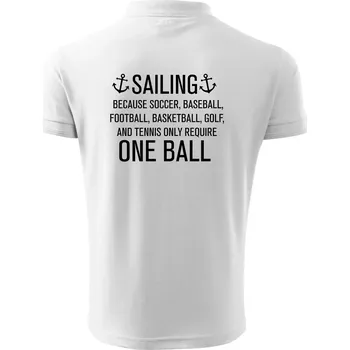 Pánská košile Sailing beacause one ball - Polokošile pánská Pique Polo 203 - 4XL ( Bílá )