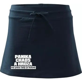 Dámská sukně Panika, chaos a hrůza - Sportovní sukně - two in one - XS ( Námořní modrá (velmi tmavá - téměř černá) )