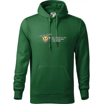 Pánská mikina Mlčeti zlato - fušeři - Mikina pánská Cape s kapucí - 4XL ( Lahvově zelená )