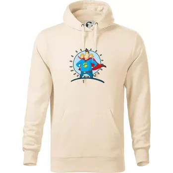 Pánská mikina Táta superman - holka a holka - Mikina pánská Cape s kapucí - 5XL ( Mandlová )