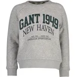 MIKINA GANT GRAPHIC RAGLAN C-NECK SWEAT LIGHT GREY MELANGE