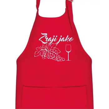 Kuchyňská zástěra Zraji jako víno - Dětská zástěra na vaření - Univerzální velikost ( Červená )