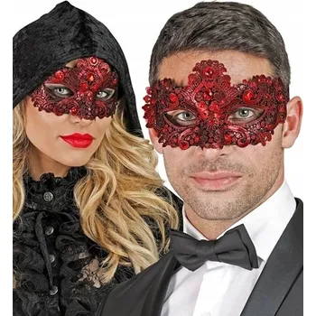 Karnevalová maska Maska na oči (benátská) Widmann plastová červená