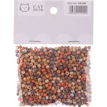 Dětské navlékací korálky Korálky 4mm, 490ks dřevěné, BROWN, mix