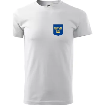 Švédský znak tři korunky na prso - Triko extra velké (5-8XL) - 6XL ( Bílá )