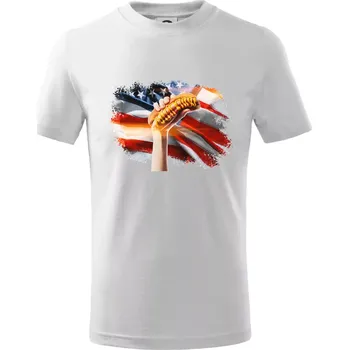 USA BBQ hot dog - Tričko dětské bavlněné - 98 cm / 2 roky ( Bílá )