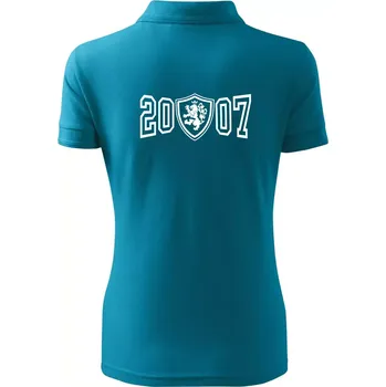 Narozeninový motiv - znak - 2007 - Polokošile dámská Pique Polo - M ( Tmavý tyrkys )