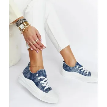 Dámské tenisky Modré tenisky na platformě Blais s šněrováním, 39 i240_207545_2:39