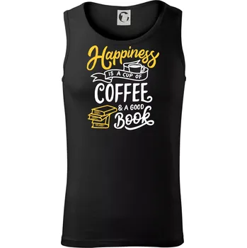 Happiness is a Cup of Coffee and a Good Book - Tílko pánské Core - 2XL ( Černá )