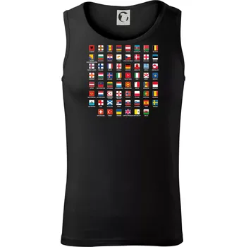Pánské termoprádlo Vlajky států - Evropa - Tílko pánské Core - XL ( Černá )