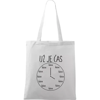 Už je čas - káva - Taška bavlněná - 42 x 38 cm ( Bílá )