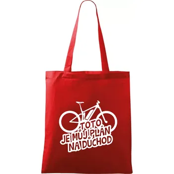 Nákupní taška Ebike plán na důchod - Taška bavlněná - 42 x 38 cm ( Červená )