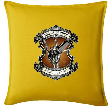 Polštář Hells dapper barbershop - Polštář 50x50 - 50x50 - Pouze potah ( Žlutá )