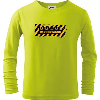 Chlapecké tričko Žádný plán - improvizace - Triko dětské Long Sleeve - 134 cm/8 let ( Limetková )