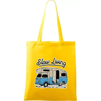 Slow living obytňák - Taška bavlněná - 42 x 38 cm ( Žlutá )