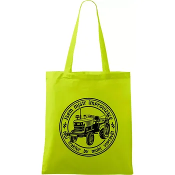 Mistr improvizace starý traktor - Taška bavlněná - 42 x 38 cm ( Limetková )
