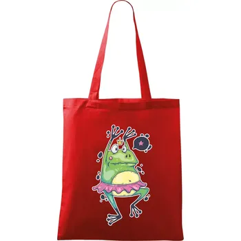Nákupní taška Žabka baletka - Taška bavlněná - 42 x 38 cm ( Červená )