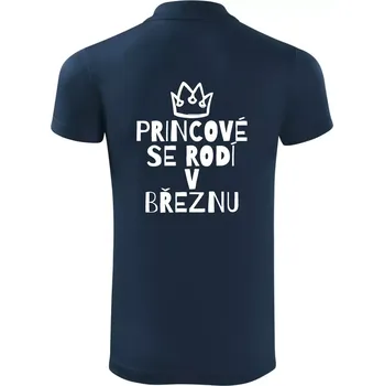 Pánská košile Princové se rodí v březnu - Polokošile Victory sportovní (dresovina) - L ( Námořní modrá (velmi tmavá - téměř černá) )