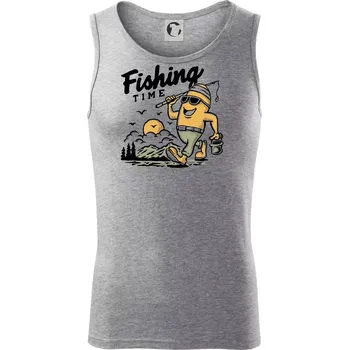 Fishing Time na výletě - Tílko pánské Core - L ( Tmavě šedý melír )