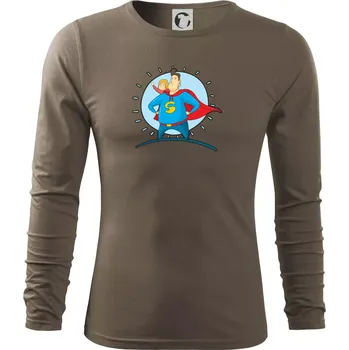 Pánská móda Táta superman - holka - Triko s dlouhým rukávem FIT-T long sleeve - S ( Army )