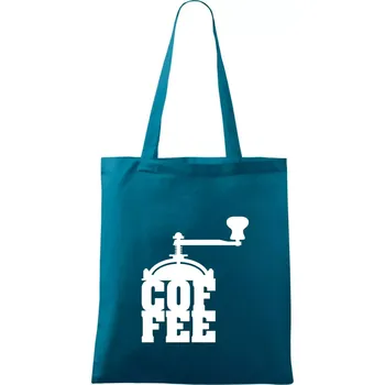 Coffee mlýnek - Taška bavlněná - 42 x 38 cm ( Petrolejová )