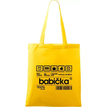 Čárový kód babička - Taška bavlněná - 42 x 38 cm ( Žlutá )