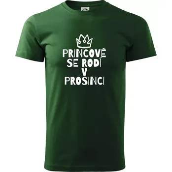 Pánské tričko Princové se rodí v prosinci - Triko extra velké (5-8XL) - 8XL ( Lahvově zelená )
