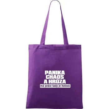 Panika, chaos a hrůza - Taška bavlněná - 42 x 38 cm ( Fialová )
