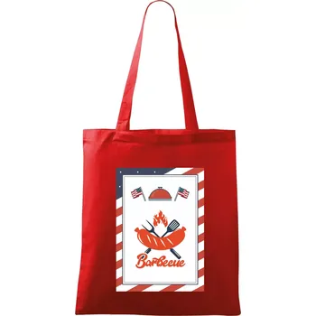 USA BBQ POSTER - Taška bavlněná - 42 x 38 cm ( Červená )