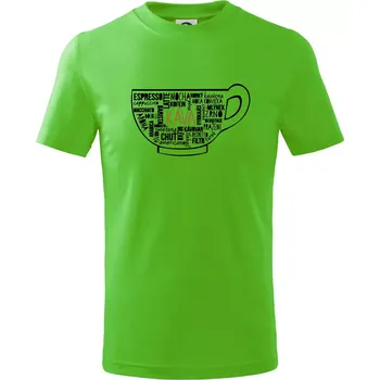 Chlapecké tričko Káva - hrníček názvy - Tričko dětské bavlněné - 98 cm / 2 roky ( Apple Green )