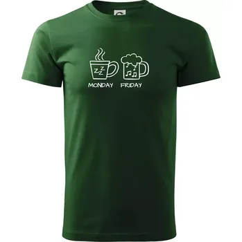 Pánské tričko Monday - Friday - Coffee Beer - Triko extra velké (5-8XL) - 6XL ( Lahvově zelená )
