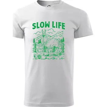 Slow Life Lama - Triko extra velké (5-8XL) - 7XL ( Bílá )