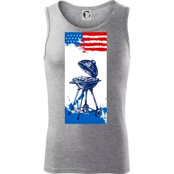 USA BBQ draw grill - Tílko pánské Core - S ( Tmavě šedý melír )