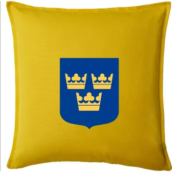 Polštář Švédský znak tři korunky velký - Polštář 50x50 - 50x50 - Pouze potah ( Žlutá )