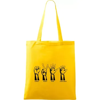 Kámen nůžky papír cirkulárka - Taška bavlněná - 42 x 38 cm ( Žlutá )