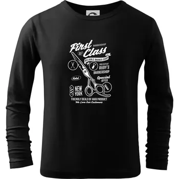 Chlapecké tričko First Class Barber - Triko dětské Long Sleeve - 158 cm/12 let ( Černá )
